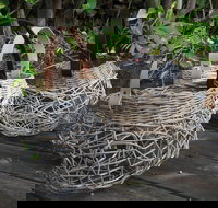 Weaving Woven Basket with Leather Handle - Perths Hotel