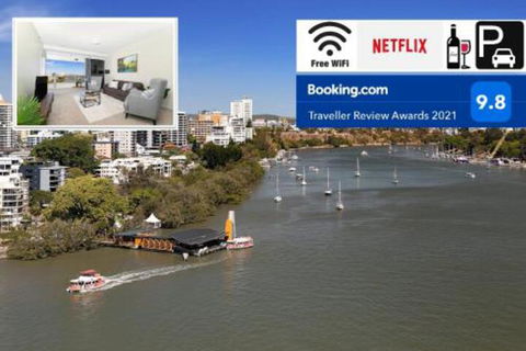 Amazing River View 3 Bedroom Apartment Brisbane CBD Netflix Fast Wifi Carpark - Perths Hotel 0