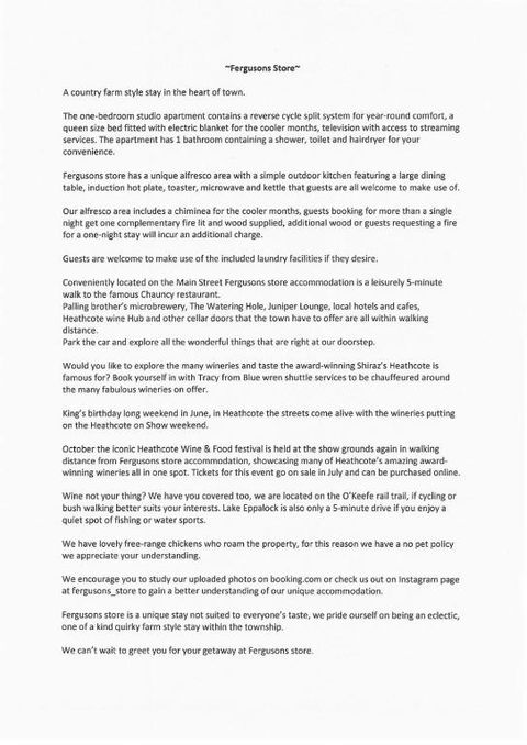 Fergusons Store - Perths Hotel 1